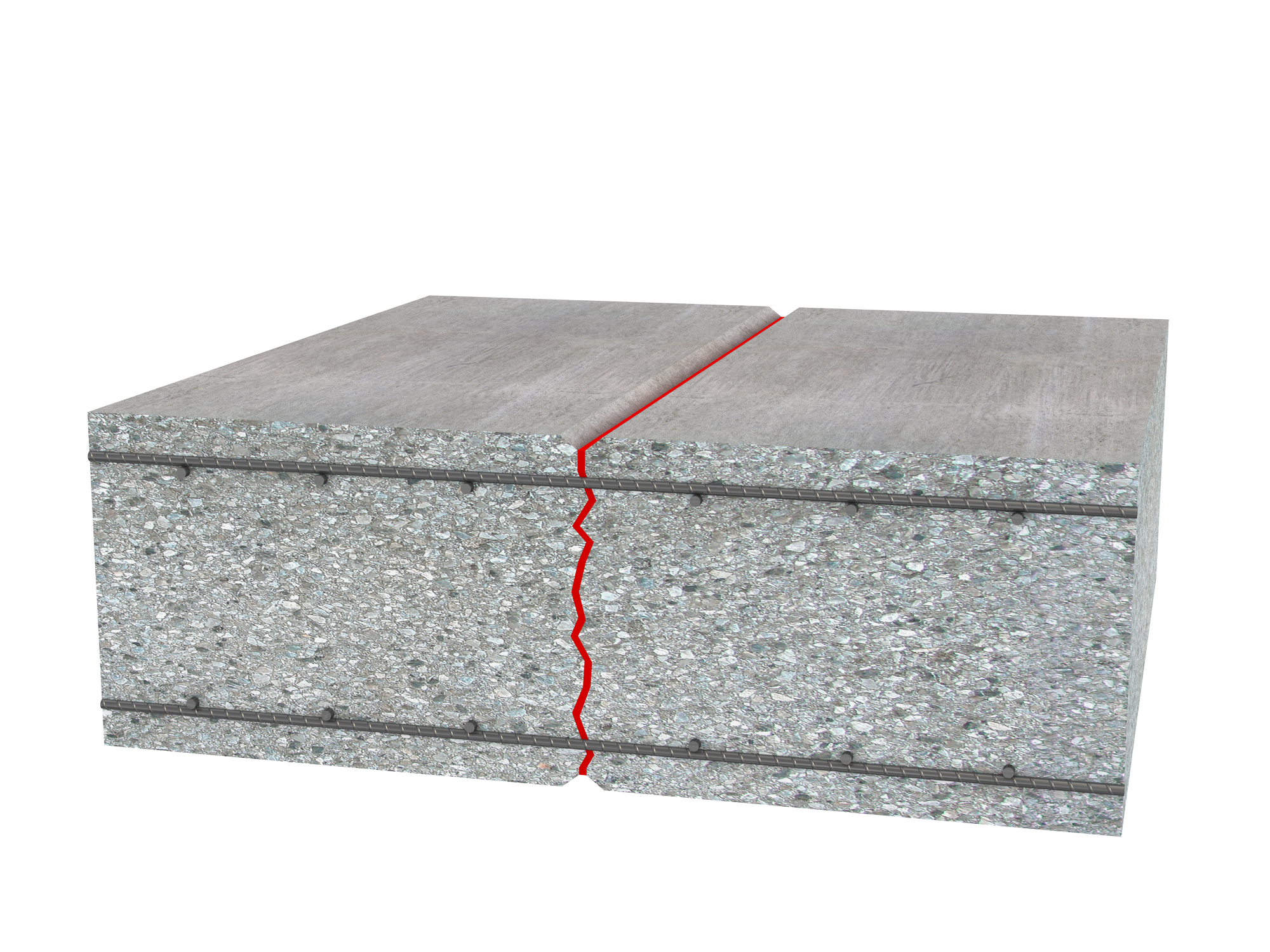 Joint illustration with controlled crack-induced