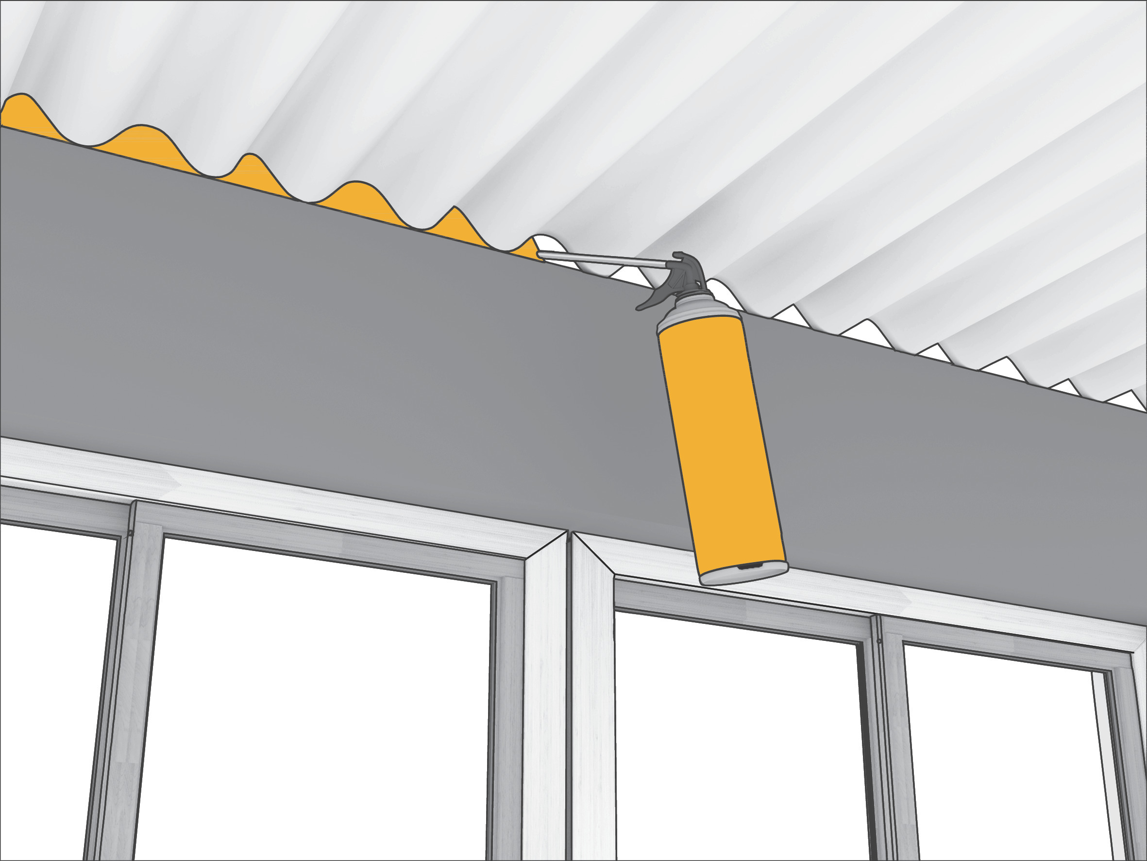 Application of Sika Boom Expansion foam - Illustration