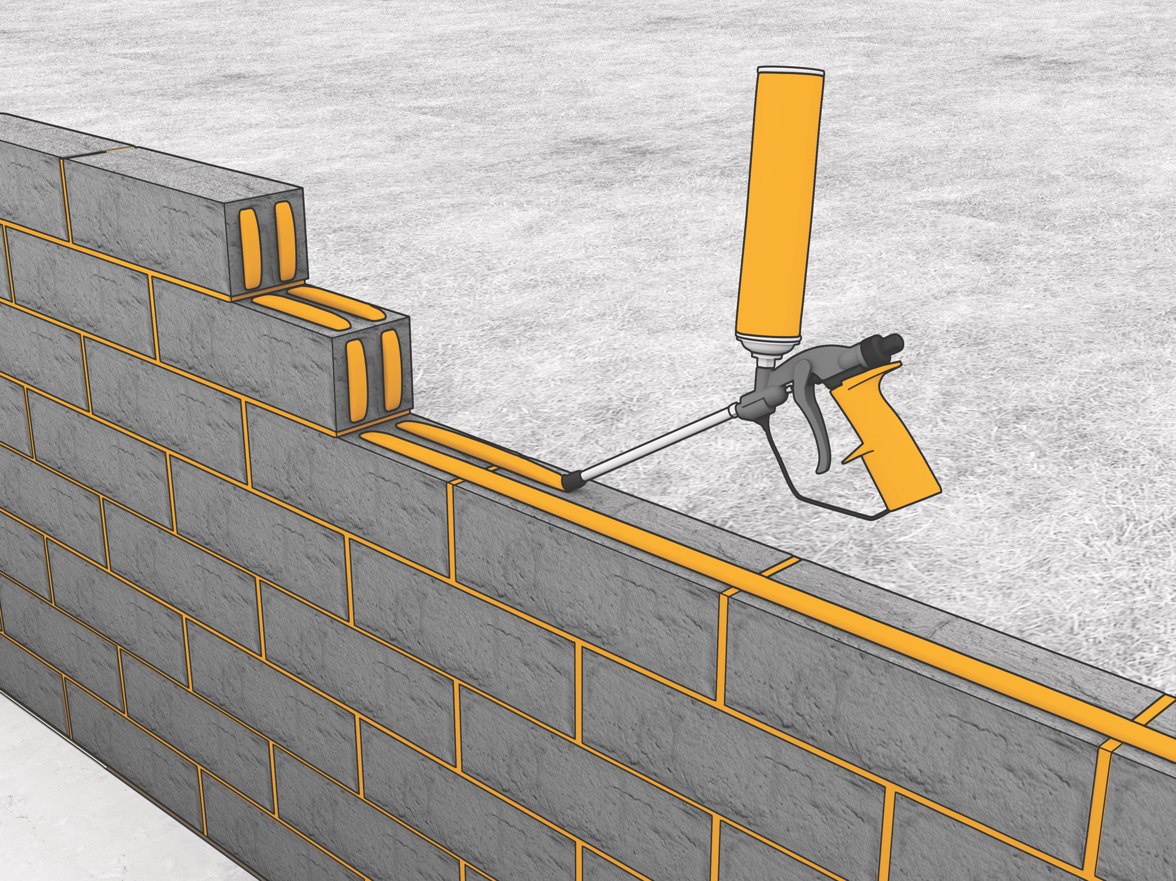 Application of Sika Boom Expansion foam - Illustration