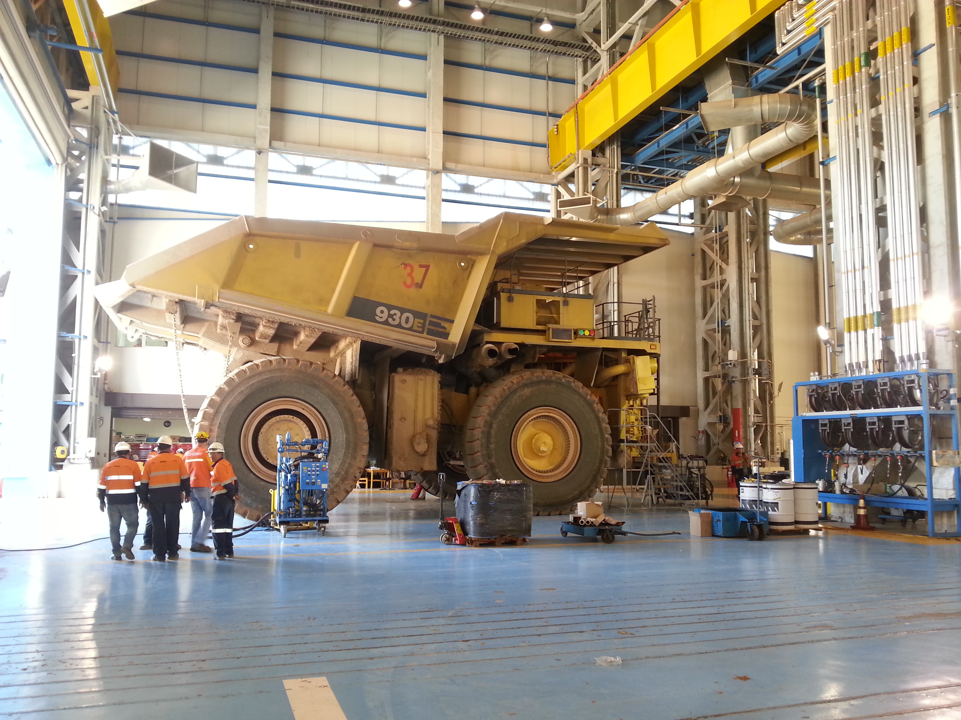 Mining truck parking on highly durable Sikafloor