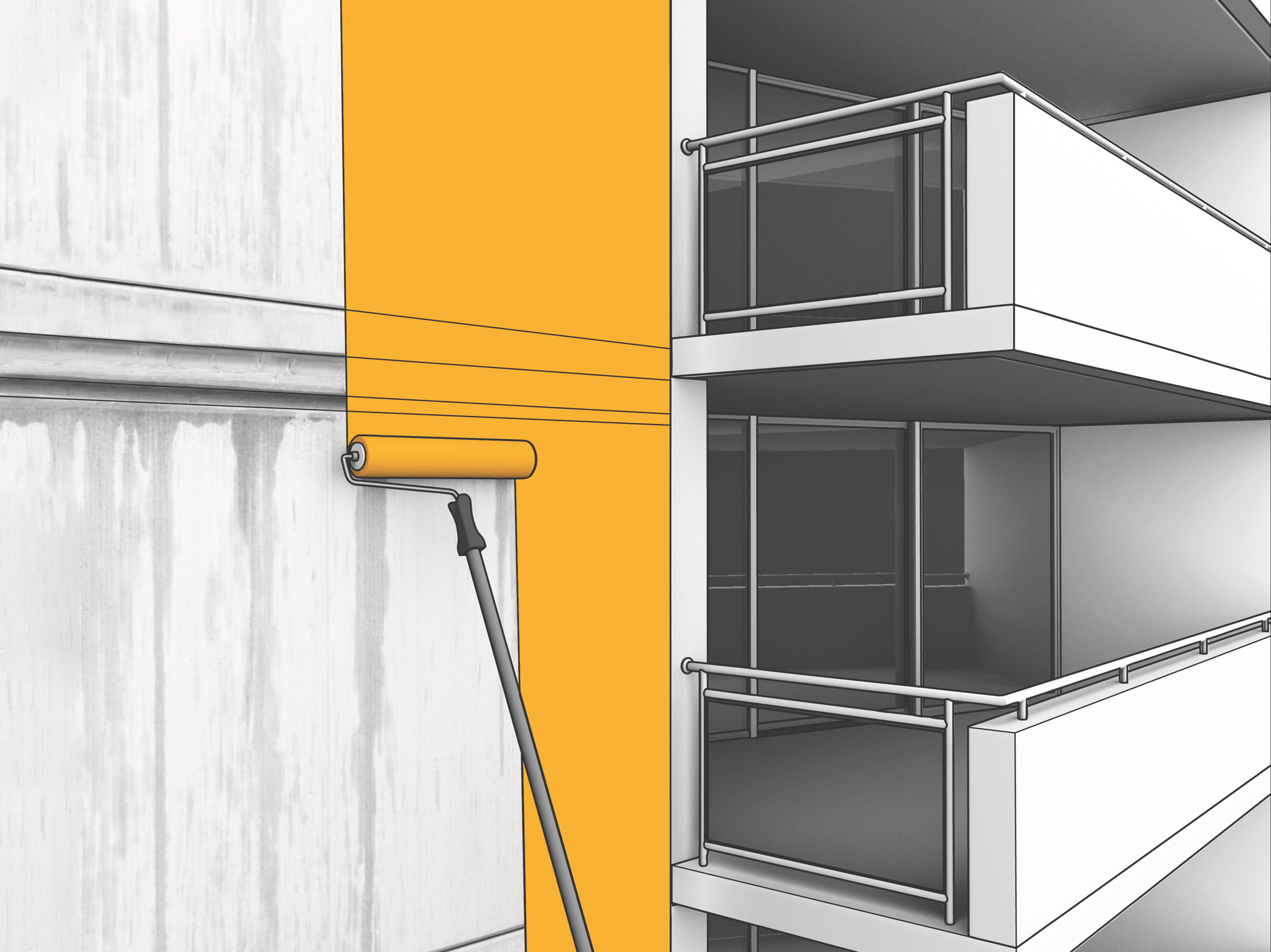 Concrete protection with Sikagard elastic protective coating