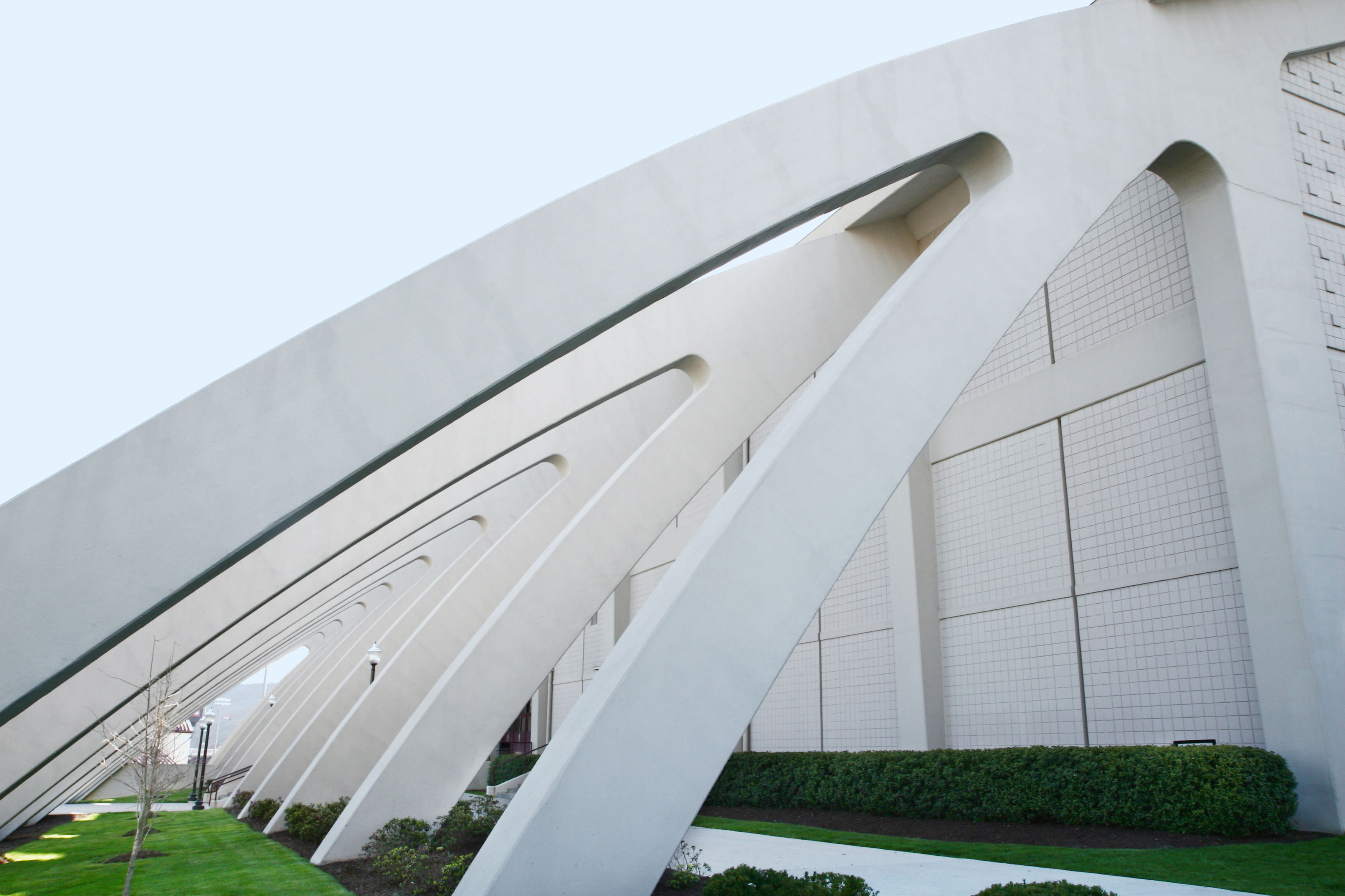 Cassell Coliseum sport center buttress structure after concrete repair renovation